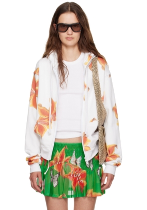 Juliet Johnstone White Tiger Lily Zip-Up Hoodie