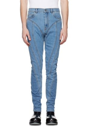 Mugler Blue Spiral Jeans
