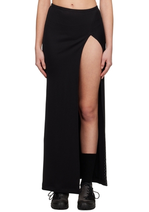 J6 Black Rib Maxi Skirt