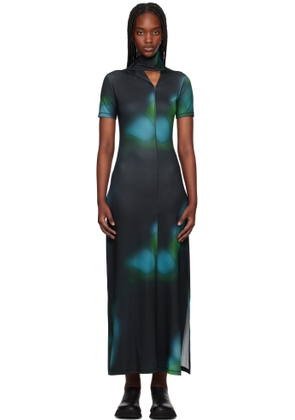 Y-3 Multicolor Fitted AOP Closure Maxi Dress