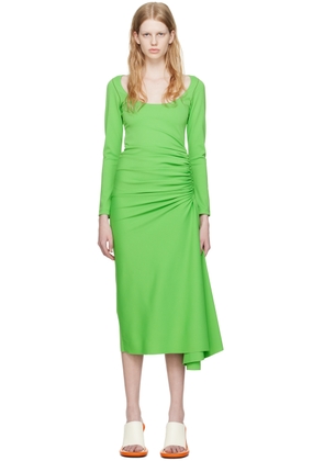 Marni Green Ruched Midi Dress