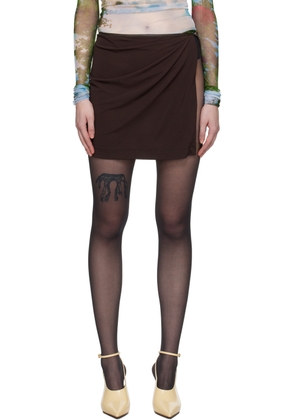 Christopher Esber Brown Framed Buckle Miniskirt