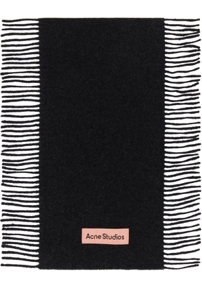 Acne Studios Black Fringe Wool Scarf