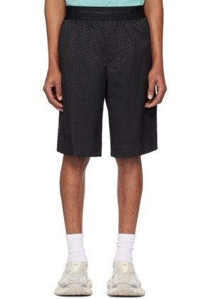 Helmut Lang Black Jacquard Car Shorts