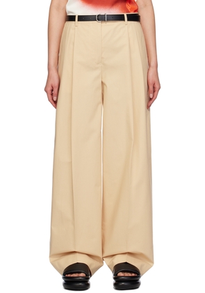 Jil Sander Beige Belted Trousers