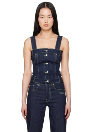 Off-White Blue Corset Denim Tank Top