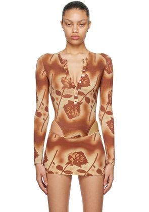 Miaou Orange Carrie Bodysuit