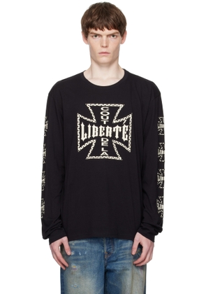 COÛT DE LA LIBERTÉ Black Acadian Printed Logo Crystal T-shirt