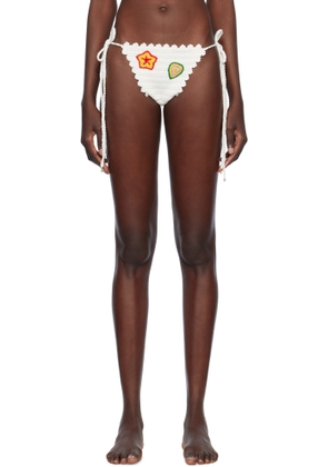 Casablanca White Motif Crochet Bikini Bottom