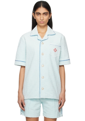 Casablanca Blue Monogram Towelling Shirt