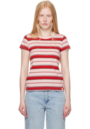 rag & bone Pink & Red 'The Slub Striped' T-shirt