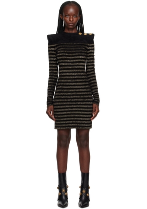 Balmain Black Striped Minidress