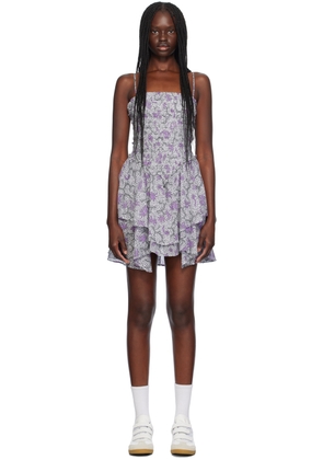 Isabel Marant Etoile Off-White & Purple Anka Minidress