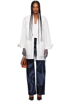 Dries Van Noten White Oversized Midi Dress