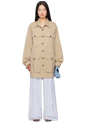 Dries Van Noten Beige Oversized Minidress