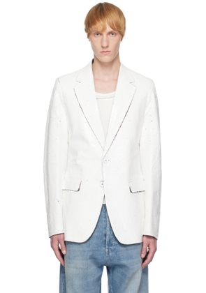 MM6 Maison Margiela White Painted Blazer