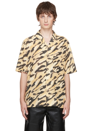 Nanushka Beige & Black Bodil Shirt