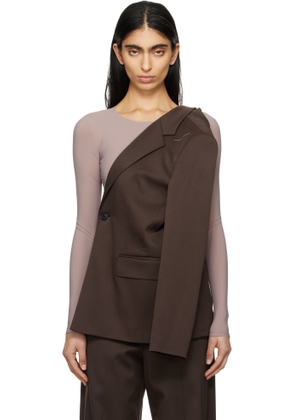 MM6 Maison Margiela Brown Twist Suit Blazer