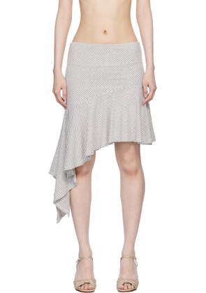 Belle Anna Gray & White Flounce Miniskirt
