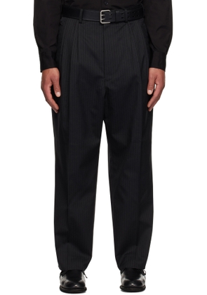 Comme des Garçons Homme Black Wool Herringbone Trousers
