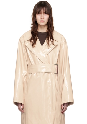 Stand Studio Beige Henriette Faux-Leather Trench Coat