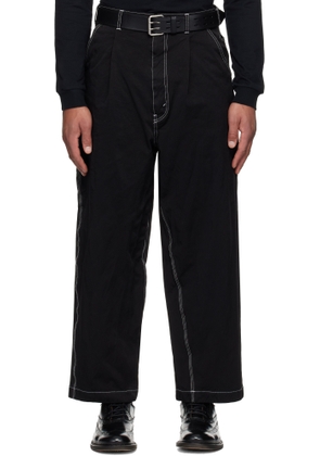 Comme des Garçons Homme Black Spun Twill Garment Dyed Trousers