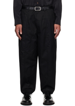 Comme des Garçons Homme Black Cotton Twill Garment Treated Trousers