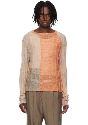 Eckhaus Latta Orange & Beige Symphony Sweater