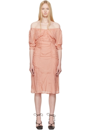 LEMAIRE Pink Silk Chiffon Parachute Midi Dress
