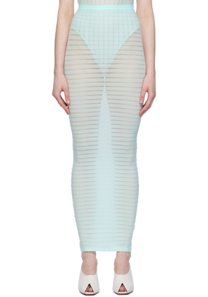 ALAÏA Blue Striped Tube Midi Skirt