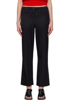 Nothing Written Black Nylon Drawstring Lounge Pants