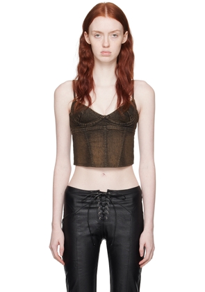 Miaou Brown Kiko Denim Tank Top