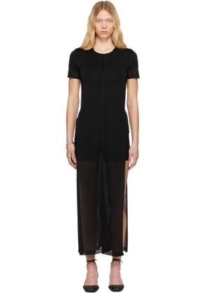 LEMAIRE Black Column Slits Midi Dress