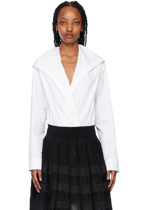 ALAÏA White Hooded Bodysuit
