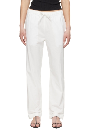 Nothing Written White Cotton Drawstring Trousers