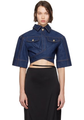JACQUEMUS Navy La Casa 'Le haut de-Nîmes' Denim Shirt