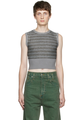 Eckhaus Latta Gray Ribbed Vest