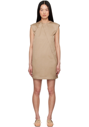 MM6 Maison Margiela Beige Light Cotton Twill Darting Minidress