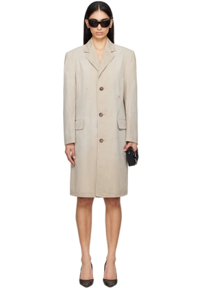 MM6 Maison Margiela Beige Cotton Gabardine Trench Coat