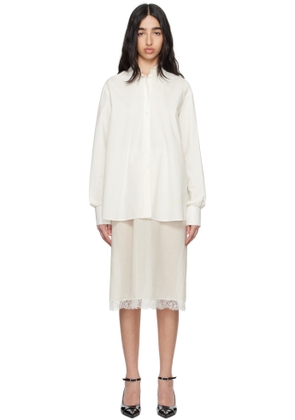 MM6 Maison Margiela Off-White Cotton Poplin & Cotton Voile Midi Dress