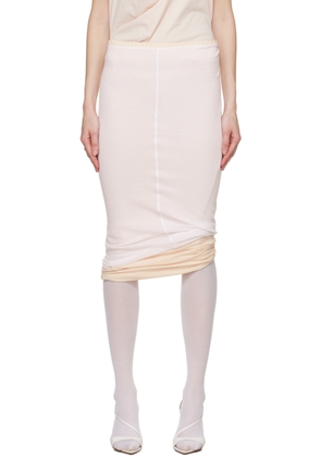 Sportmax White & Pink Fiordi Reversible Midi Skirt