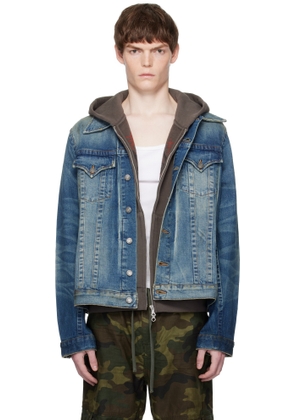 COÛT DE LA LIBERTÉ Blue Johnny Twisted Denim Trucker Jacket