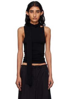 St. Agni Black Knit Scarf Top