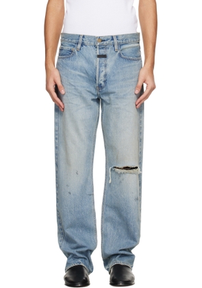 Fear of God Blue Straight 5 Pocket Jeans