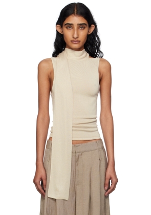 St. Agni Beige Knit Scarf Top