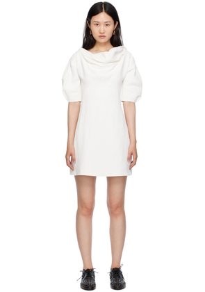 Jil Sander White Cowl Neck Minidress