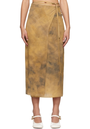 Sportmax Beige Wrap Midi Skirt