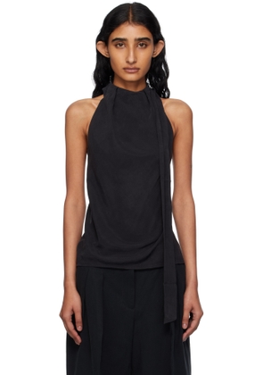 St. Agni Black Bias Scarf Top