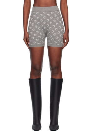Marine Serre Gray Moon Jacquard Knit Shorts