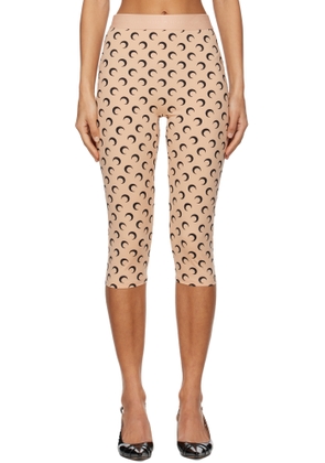 Marine Serre Beige Recycled Moon Jersey Capri Leggings